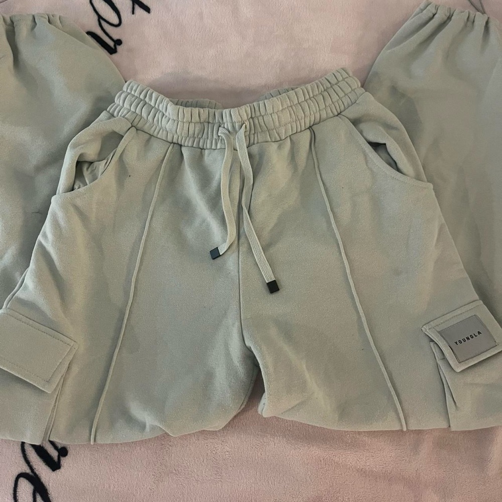 YoungLA Mint Green Cargo Sweats